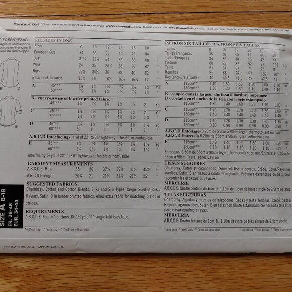 Blouse Sewing Pattern Size 8-18 Sleeveless Shirt New Look 6952 UNCUT - Picture 4 of 8